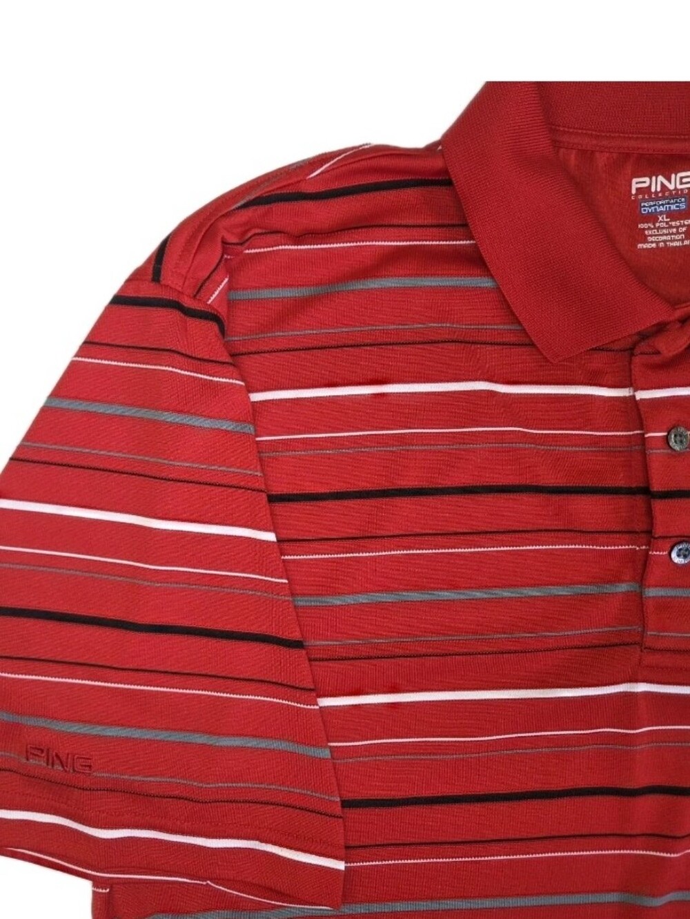 Ping Collection Performance Dynamics Polo Shirt Mens Size XL Striped Red Golf